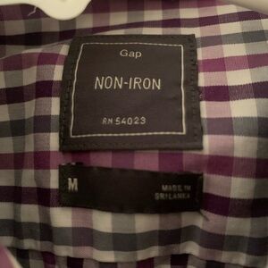 GAP Men's Purple Checkered Dress Shirt